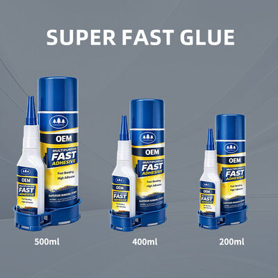 Harga yang bagus Oem Factory Super Glue Cyanoacrylate Adhesive 400ml dan 100g Spray Activator Dua komponen Instant Glue on line